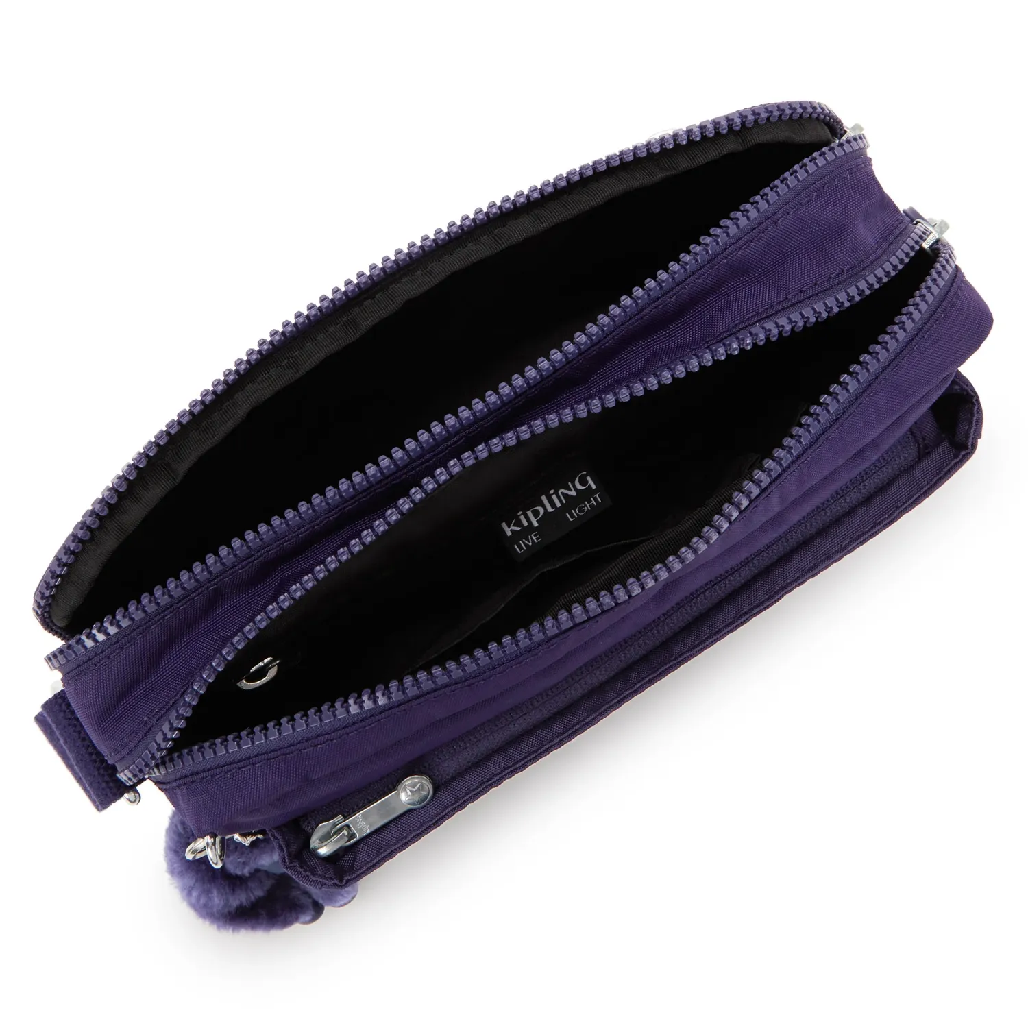 Kipling Abanu M crossbody tas Moonlit Blue Medium dubbel vak