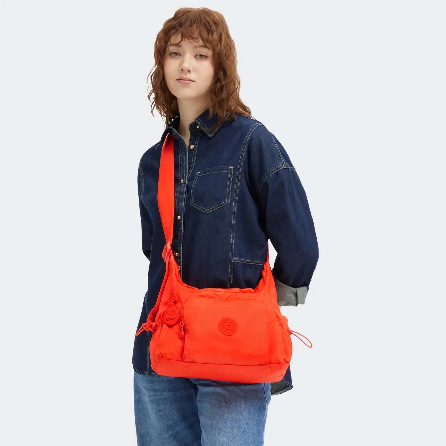 Kipling Gabb S crossbodytas Medium Open Orange met trekkoord