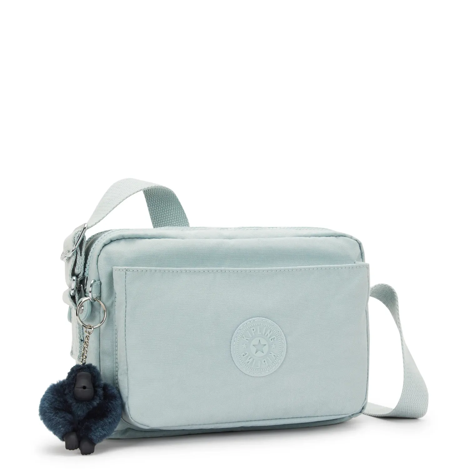 Kipling Abanu M crossbody tas Breezy Blue medium met ritsvakken