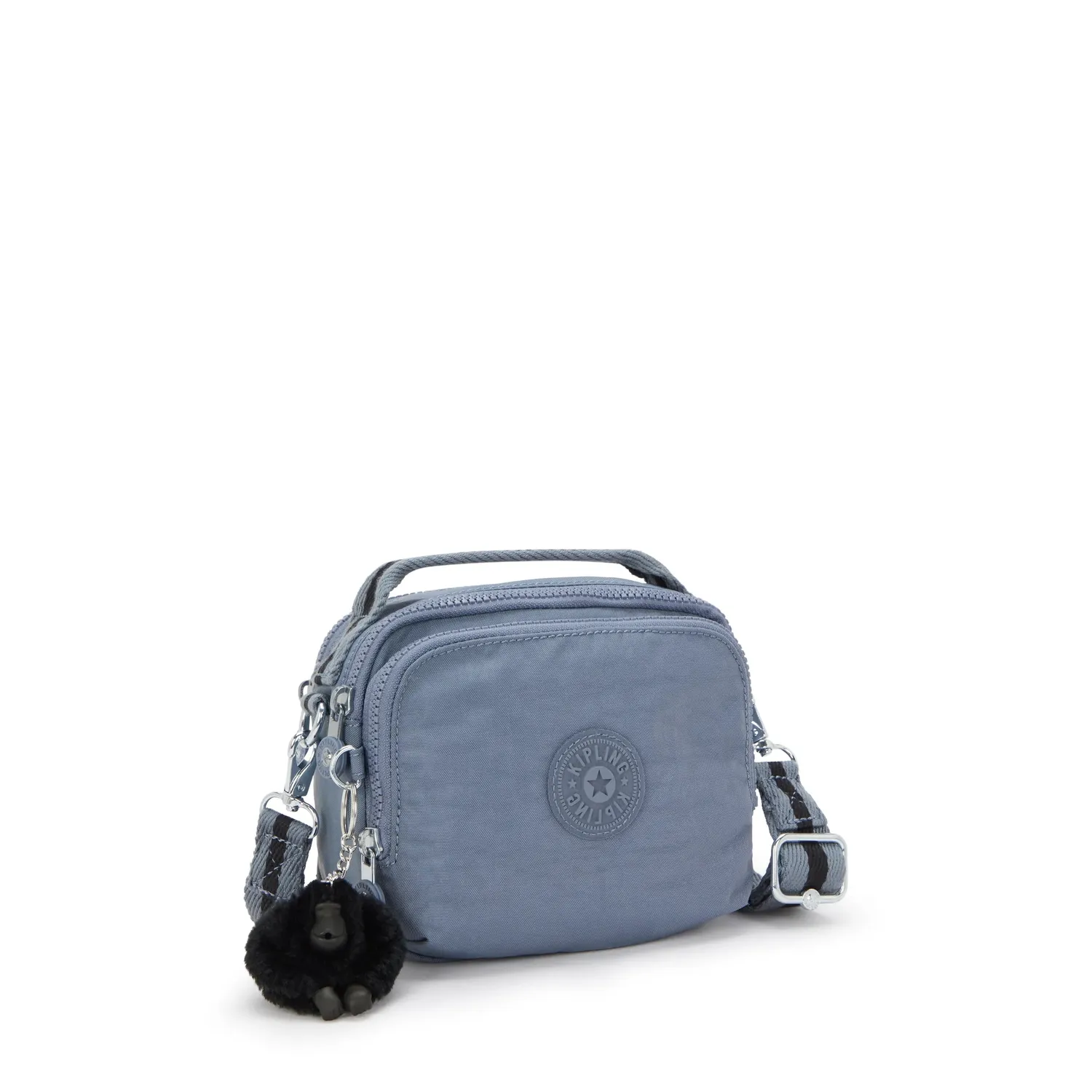 Kipling Cahir crossbody Blue Stone klein met ritsvakken