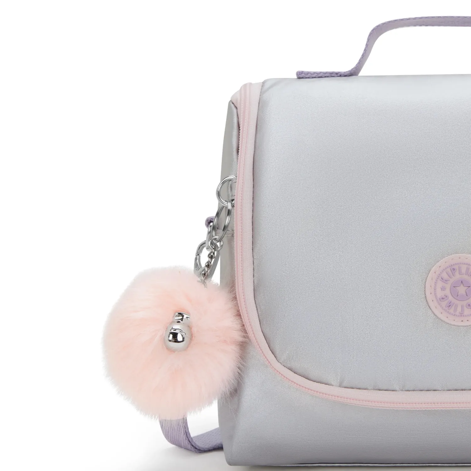 Kipling New Kichirou lunchtas Silver Glow Metallic Groot glans