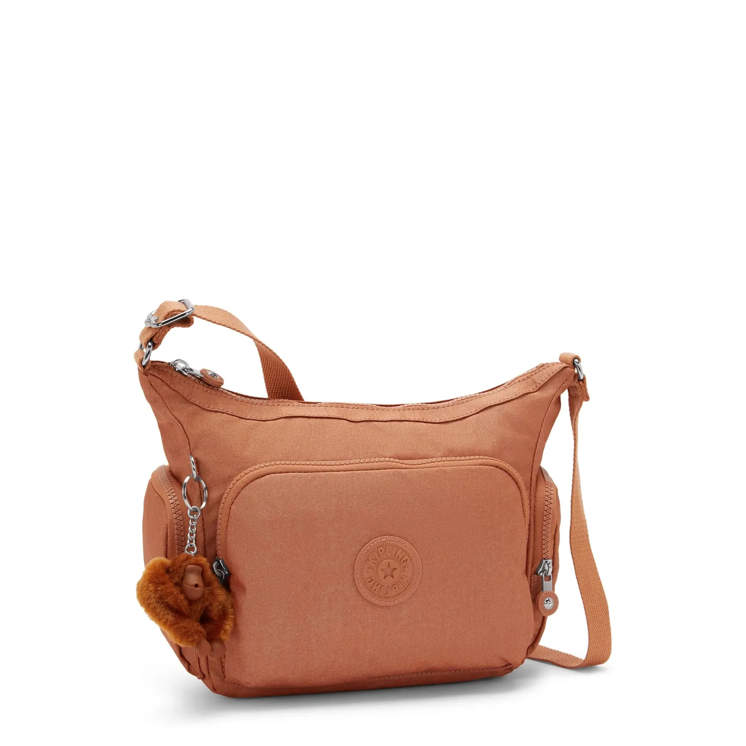 Kipling Gabb S crossbodytas Medium Copper Glimmer koperkleur