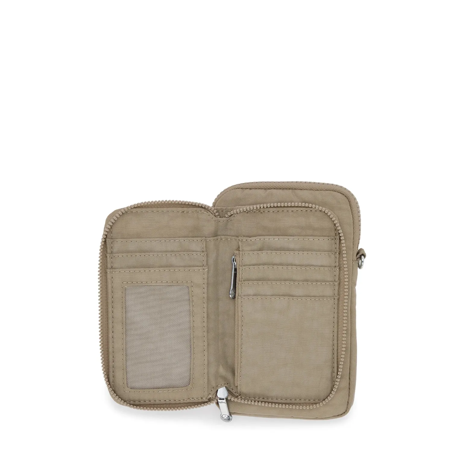 Kipling Telmo portemonnee crossbody klein Soft Taupe rits