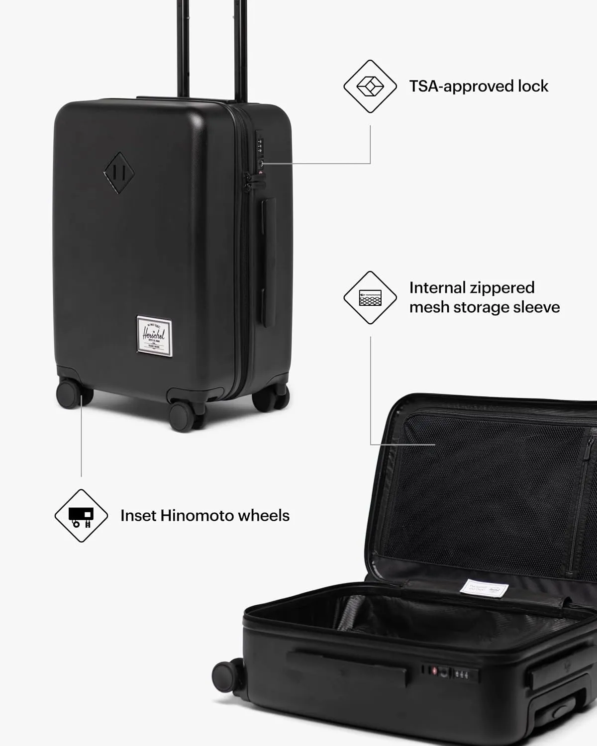 Herschel Heritage koffer 27 inch moonbeam hardshell