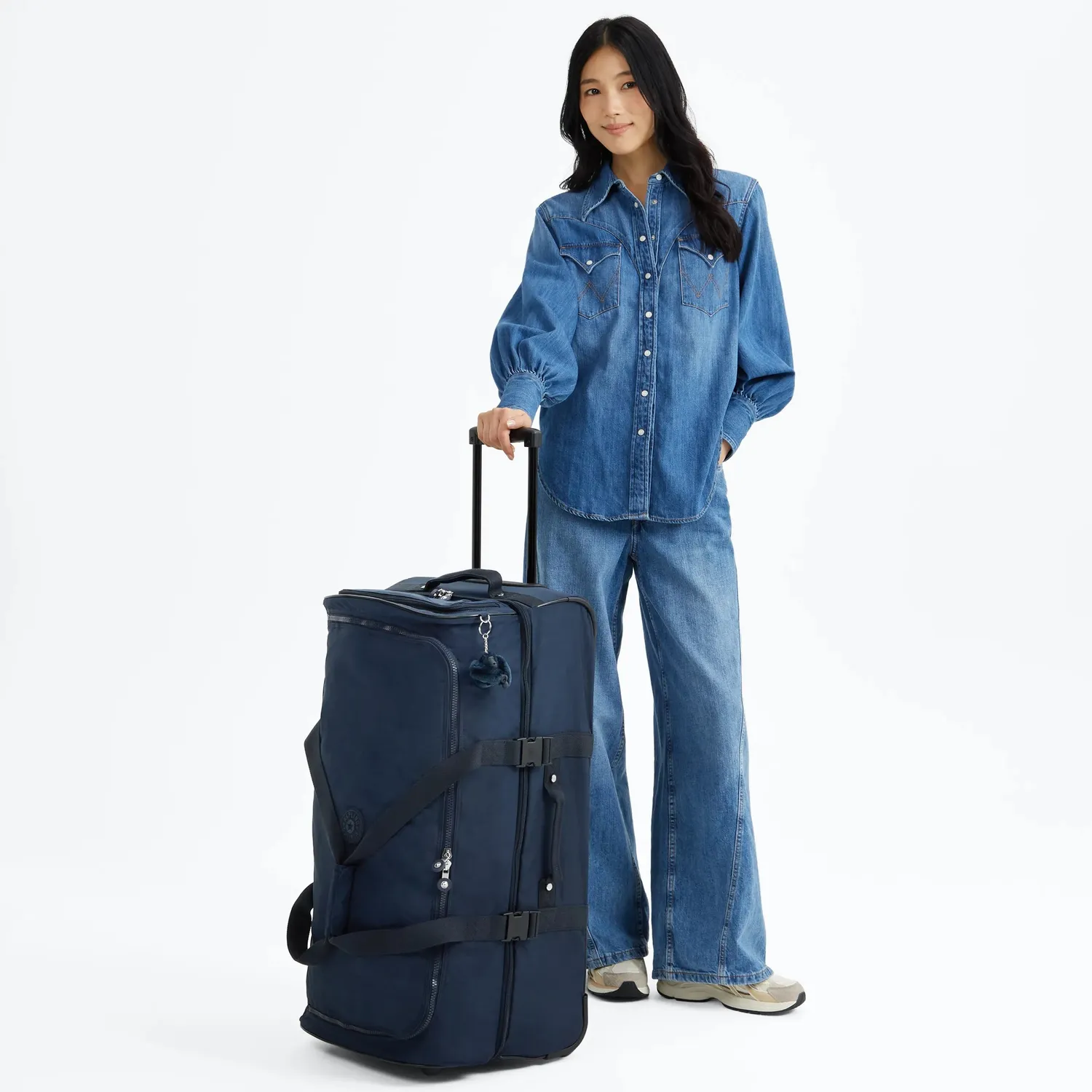 Kipling Teagan L koffer Groot Blue Bleu 2 licht