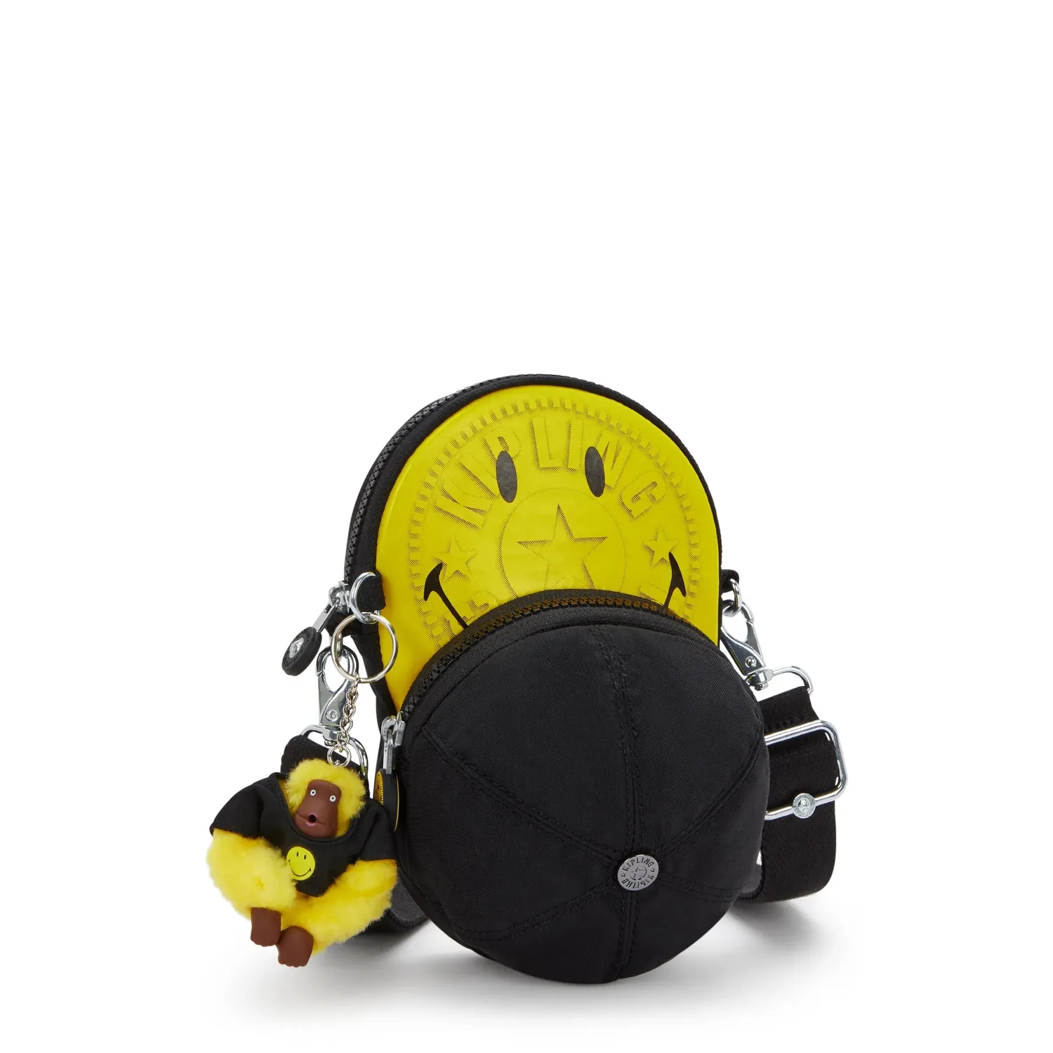 Kipling Cap Bag crossbodytas Yellow Fun Black Klein Smiley