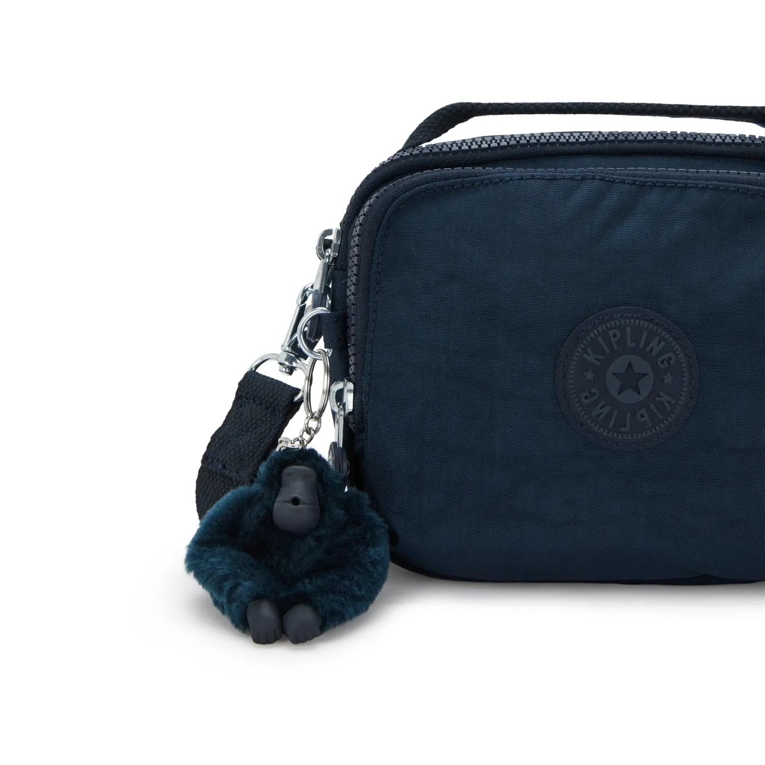 Kipling Cahir crossbody klein Blue Bleu 2 met ritsvakken