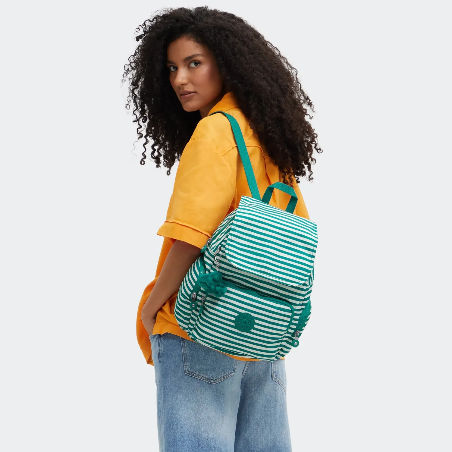 Kipling City Zip S rugzak Klein Parasol Stripes met vakken