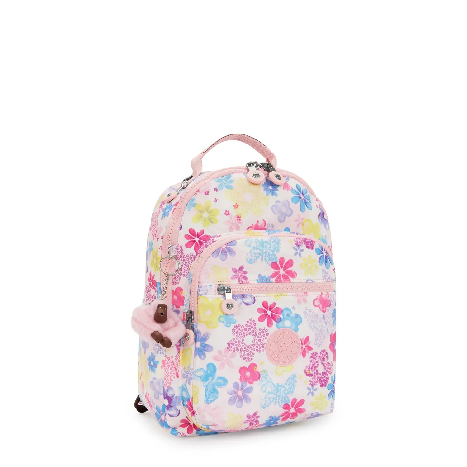 Kipling Seoul S rugzak Flower Stamp klein met 11 inch vak