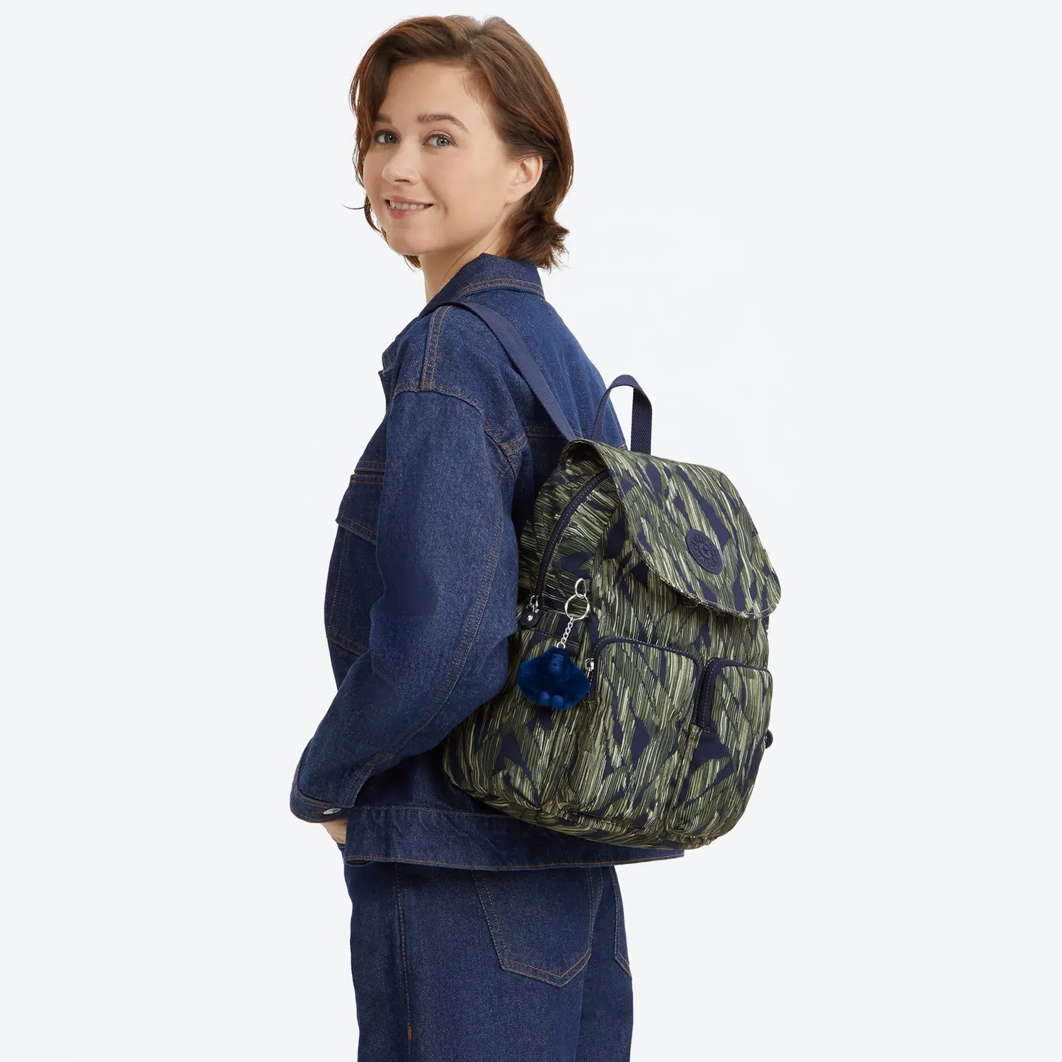 Kipling City Pocket S rugzak Striped Grasses klein klep