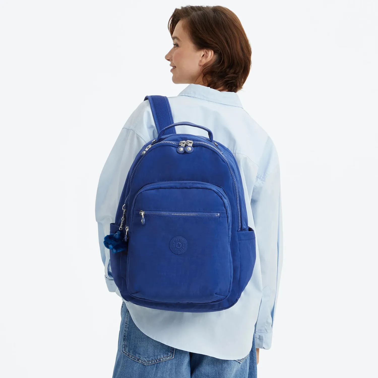 Kipling Seoul rugzak Groot Blazing Blue met 15 inch laptopvak
