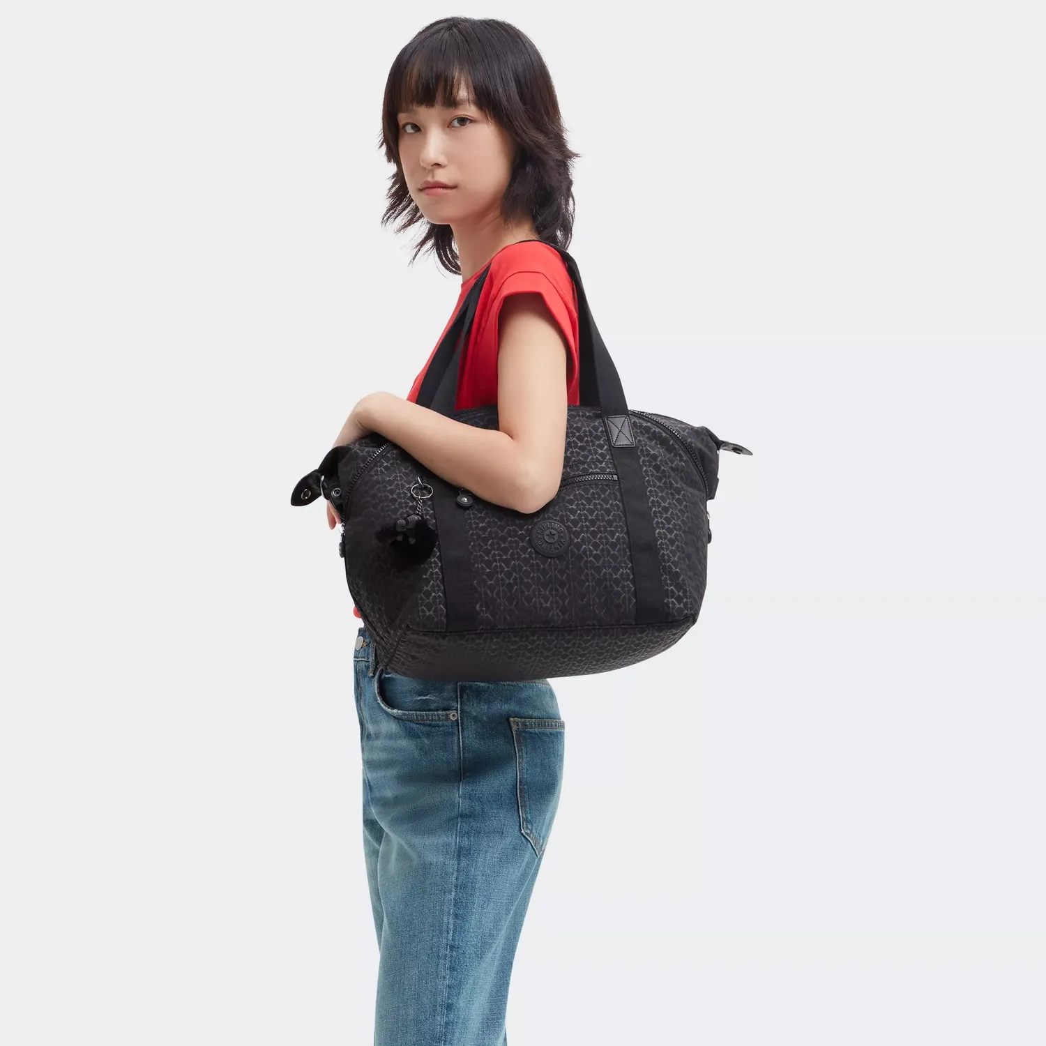 Kipling Art schoudertas medium Signature Emb licht