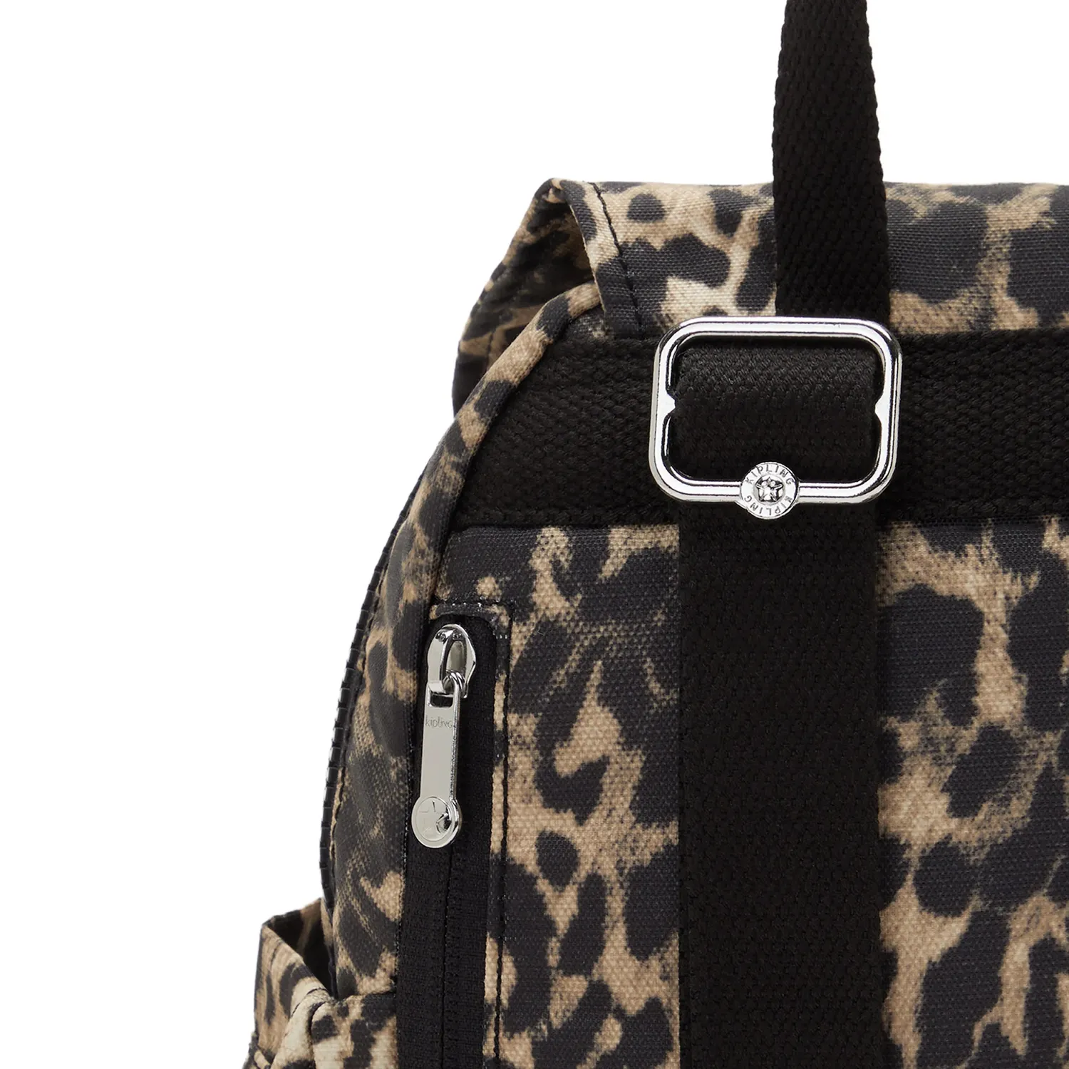 Kipling City Pocket Mini rugzak klein Wild Leopard met klep