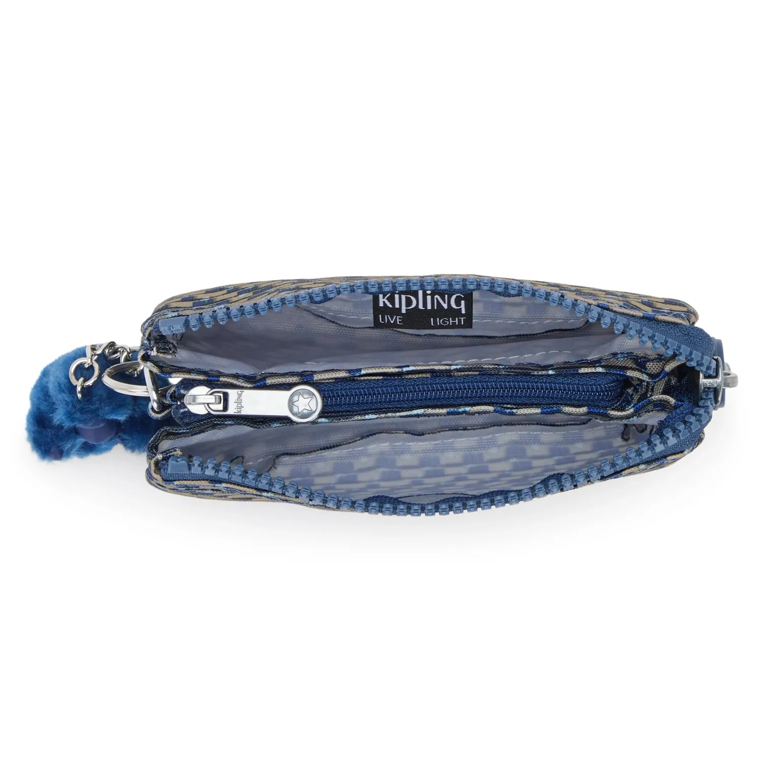 Kipling Creativity S portemonnee Blue on Wire klein licht