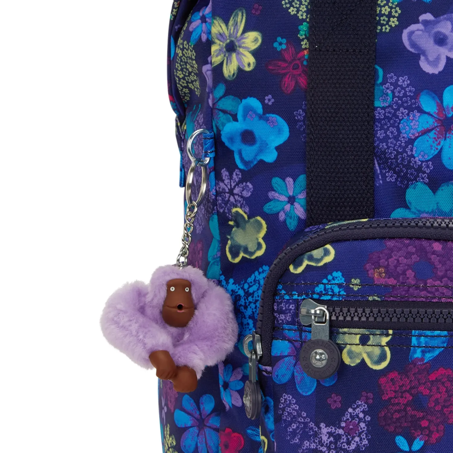 Kipling Buddy rugzak Dark Flower Stamp Medium laptopvak