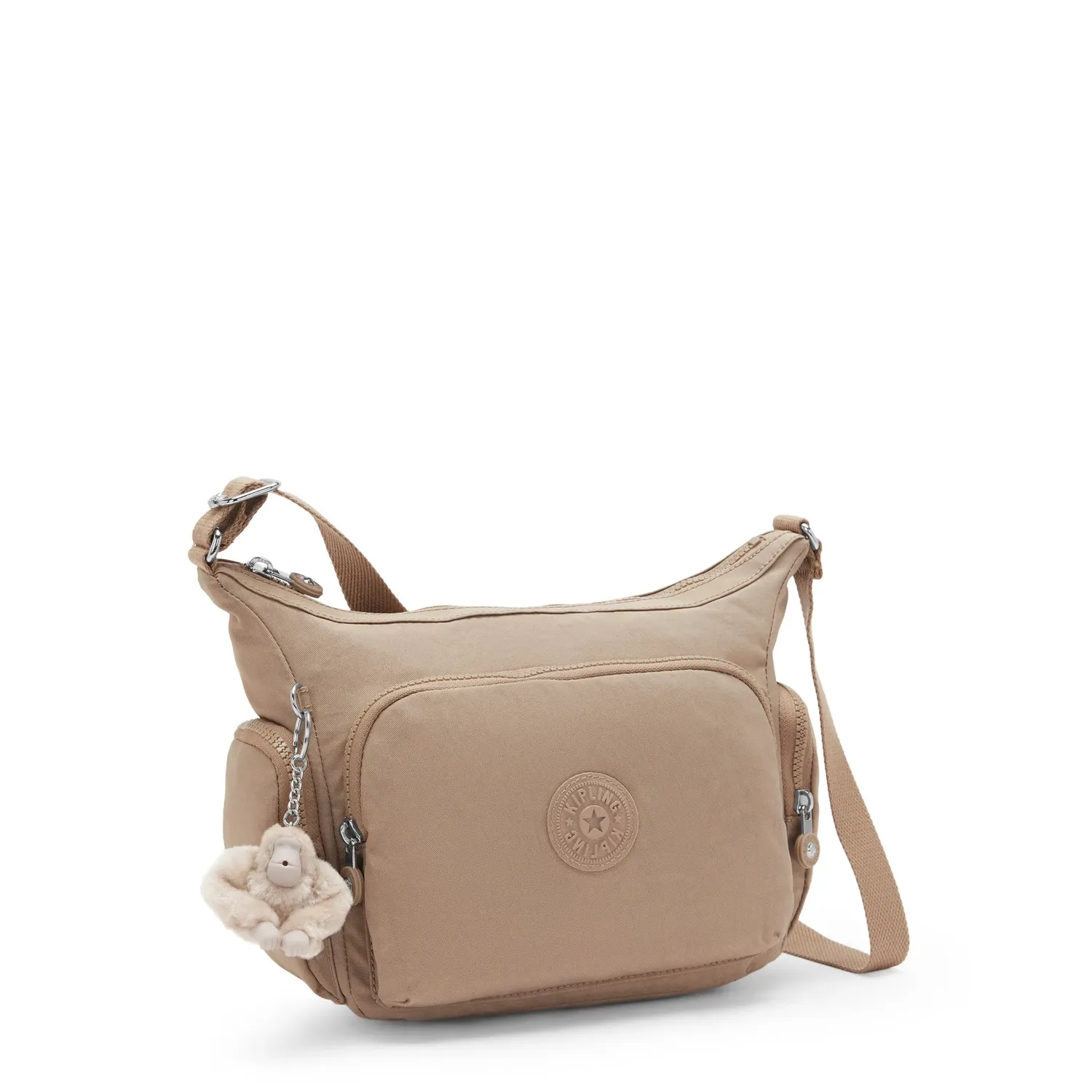 Kipling Gabb S crossbodytas Medium Tan Beige met vakken