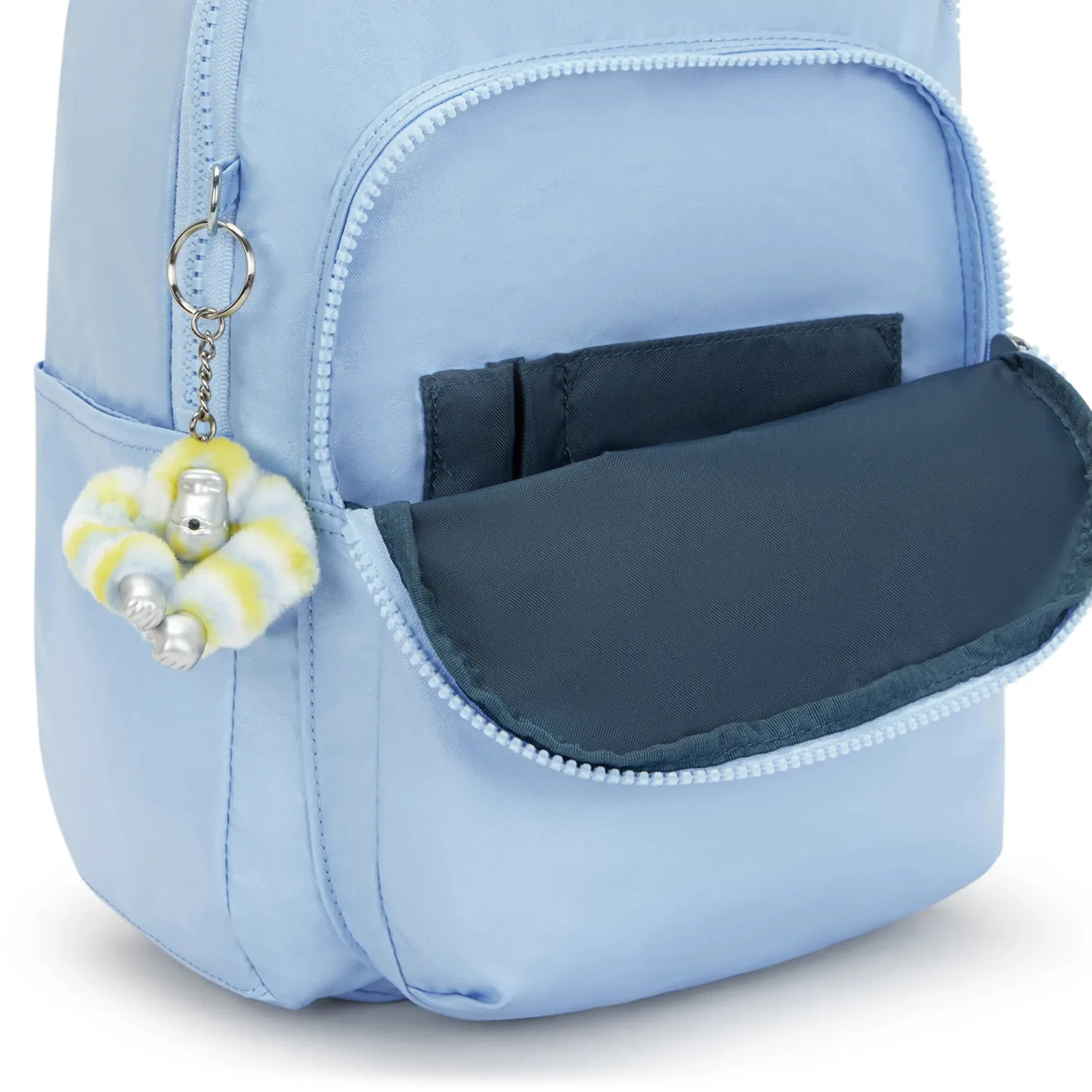 Kipling Seoul S kleine rugzak Clear Sky Metallic met tabletvak