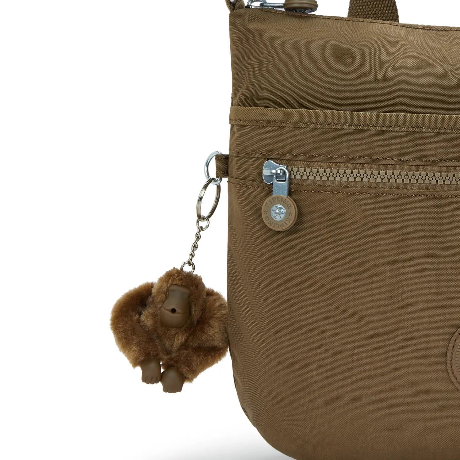 Kipling Arto schoudertas Medium Smooth Khaki waterafstotend