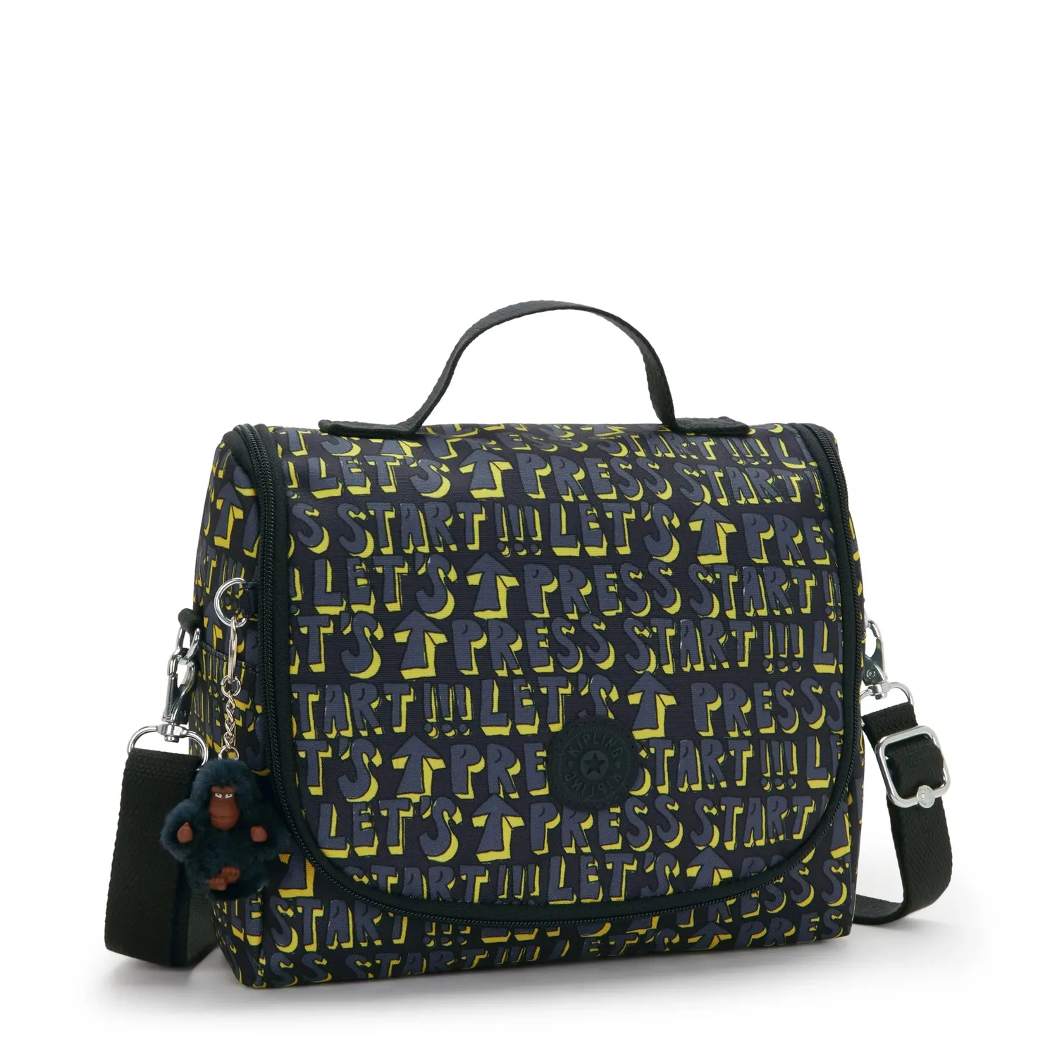Kipling New Kichirou lunchtas Groot Lets Play Print trolleybevestiging