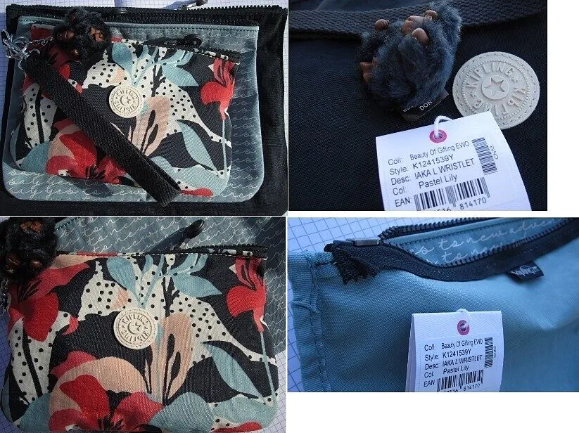 Kipling Iaka L Wristlet etui Vintage Blue polsbandje