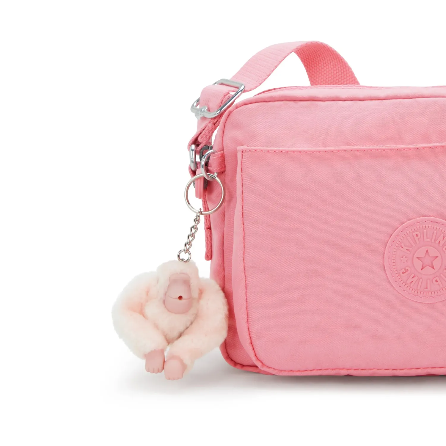 Kipling Abanu M crossbody tas Enjoyable Blush medium met ritsvakken