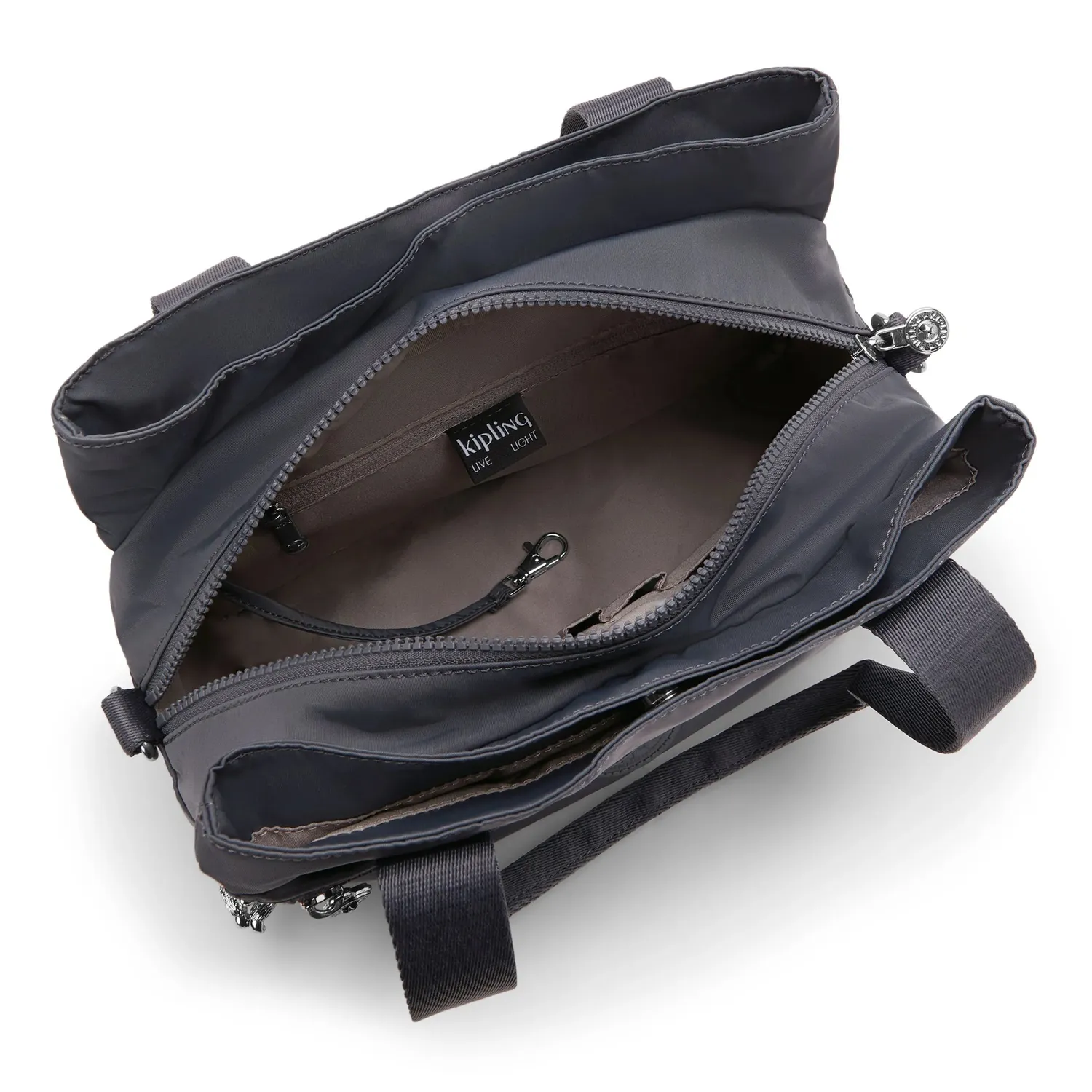 Kipling Elysiana schoudertas Moonlit Slate medium 3-vaks