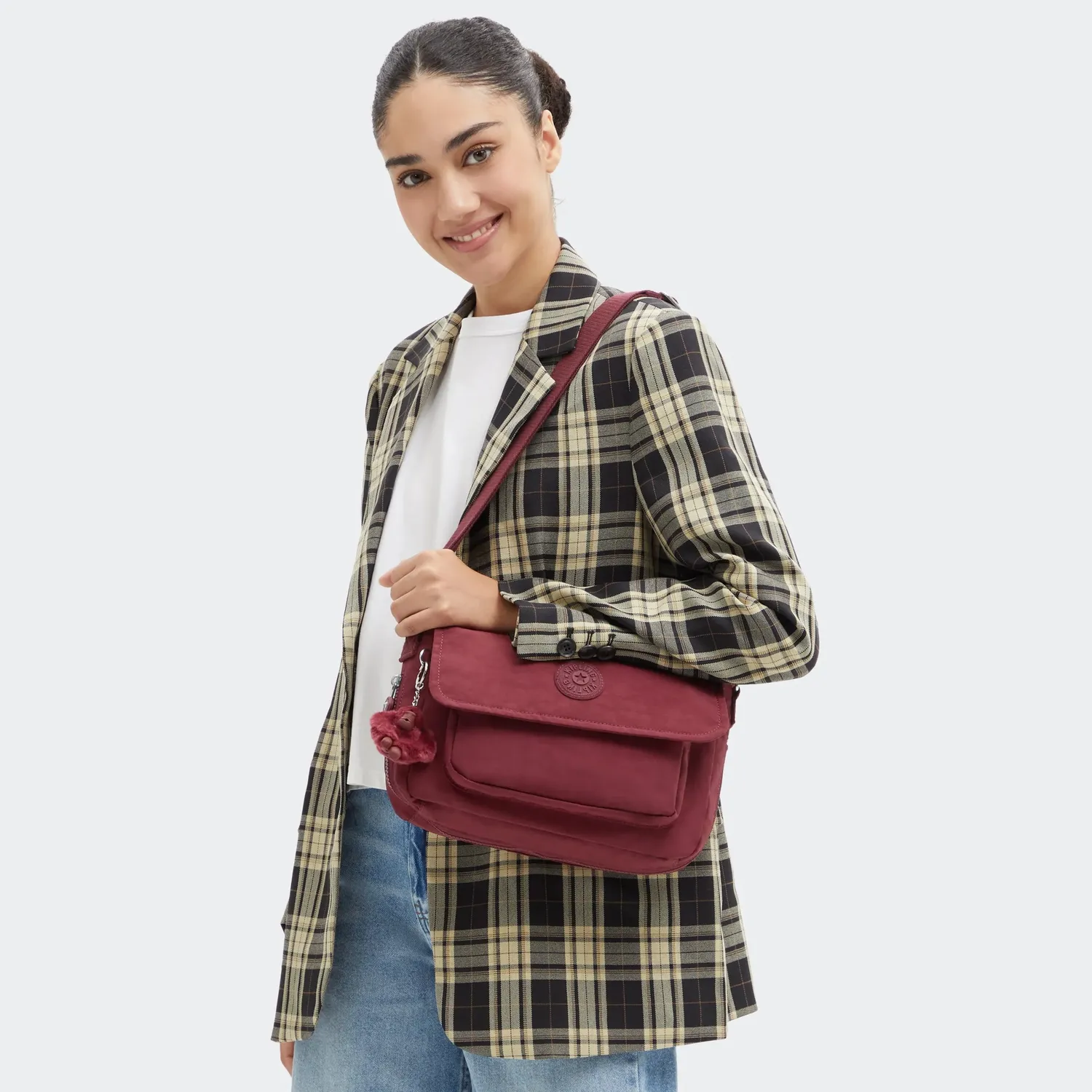 Kipling Dalma crossbody Lounge Wine met sleutelkoord