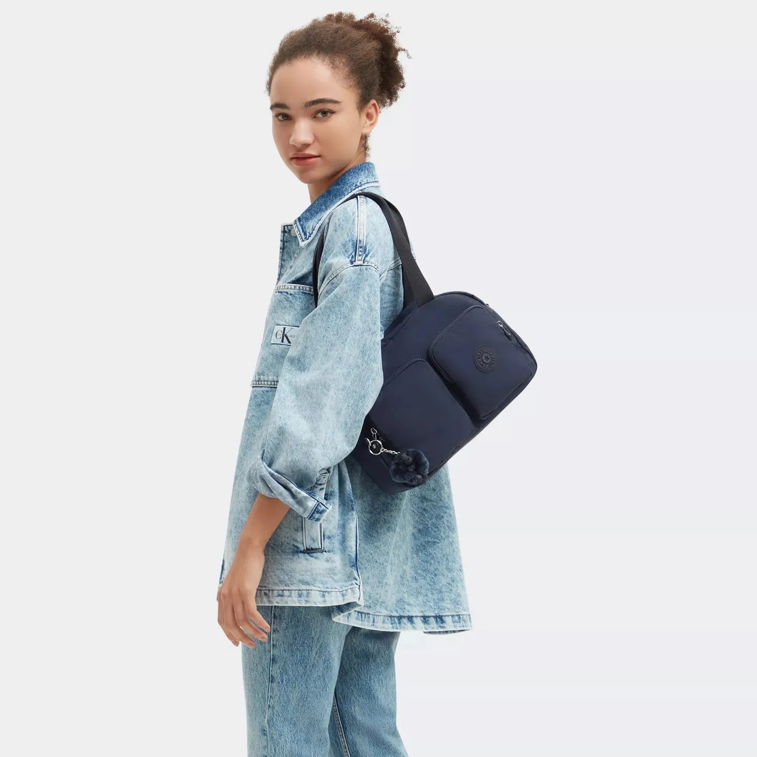 Kipling Cool Defea schoudertas Medium Blue Bleu 2 rond