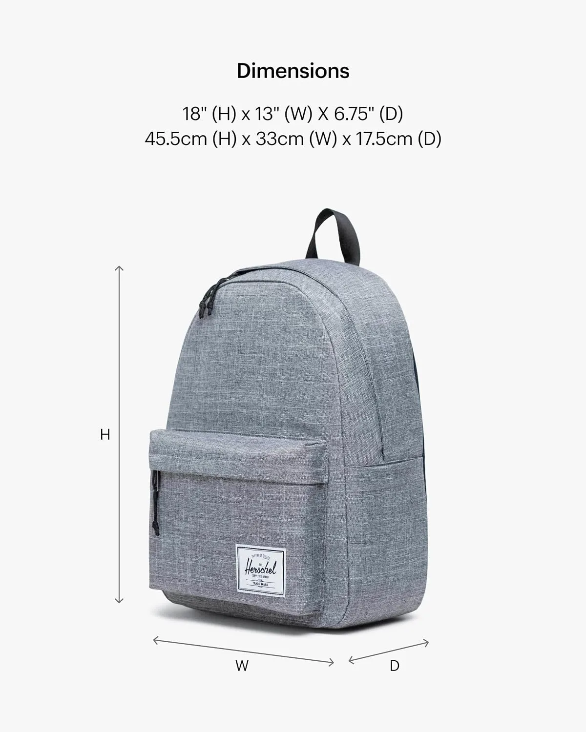 Herschel Supply Classic rugzak 20L Raven Crosshatch