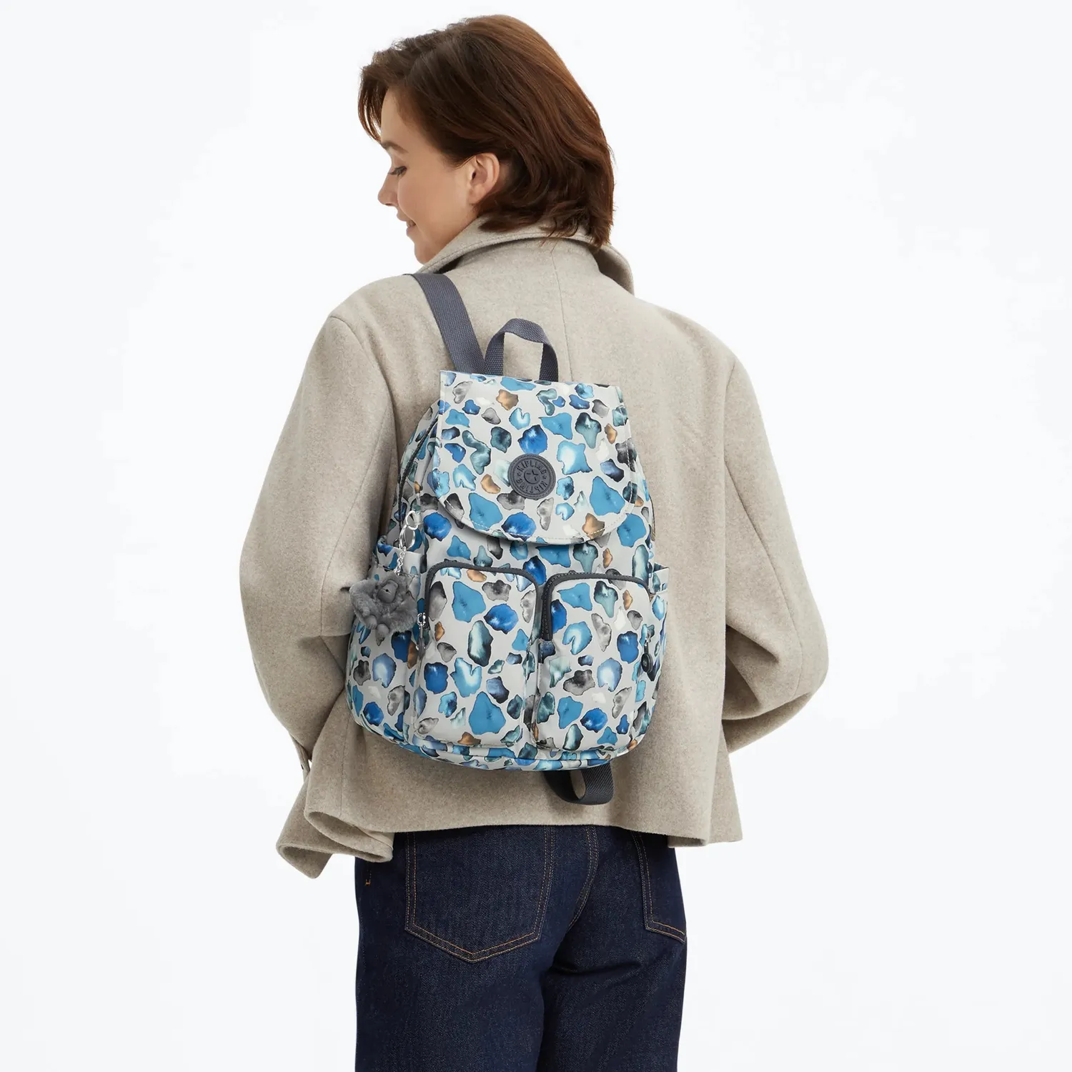 Kipling City Pocket S rugzak Mineral Stone klein met klep