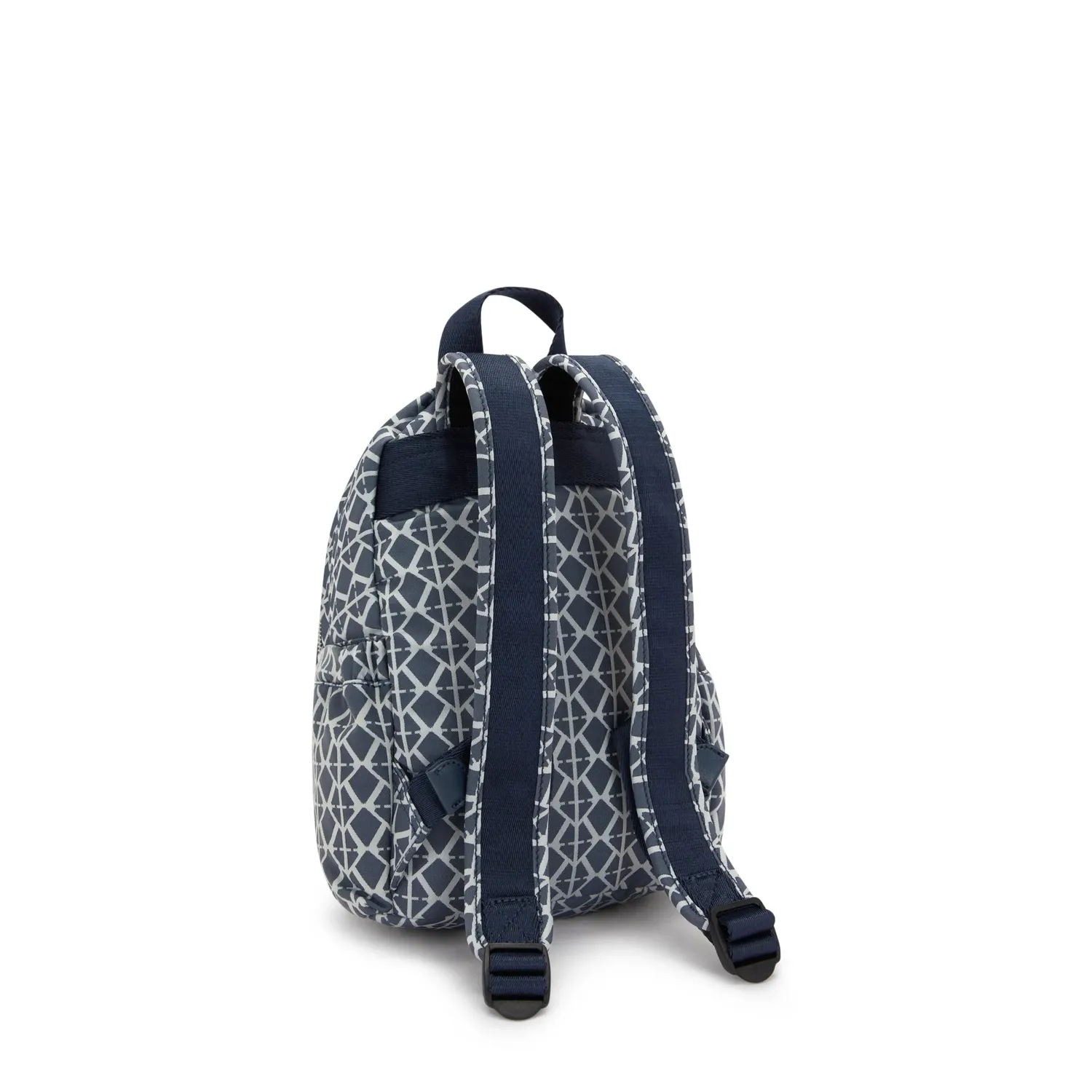 Kipling Delia Mini rugzak Navy Sign Jacquard klein vakken