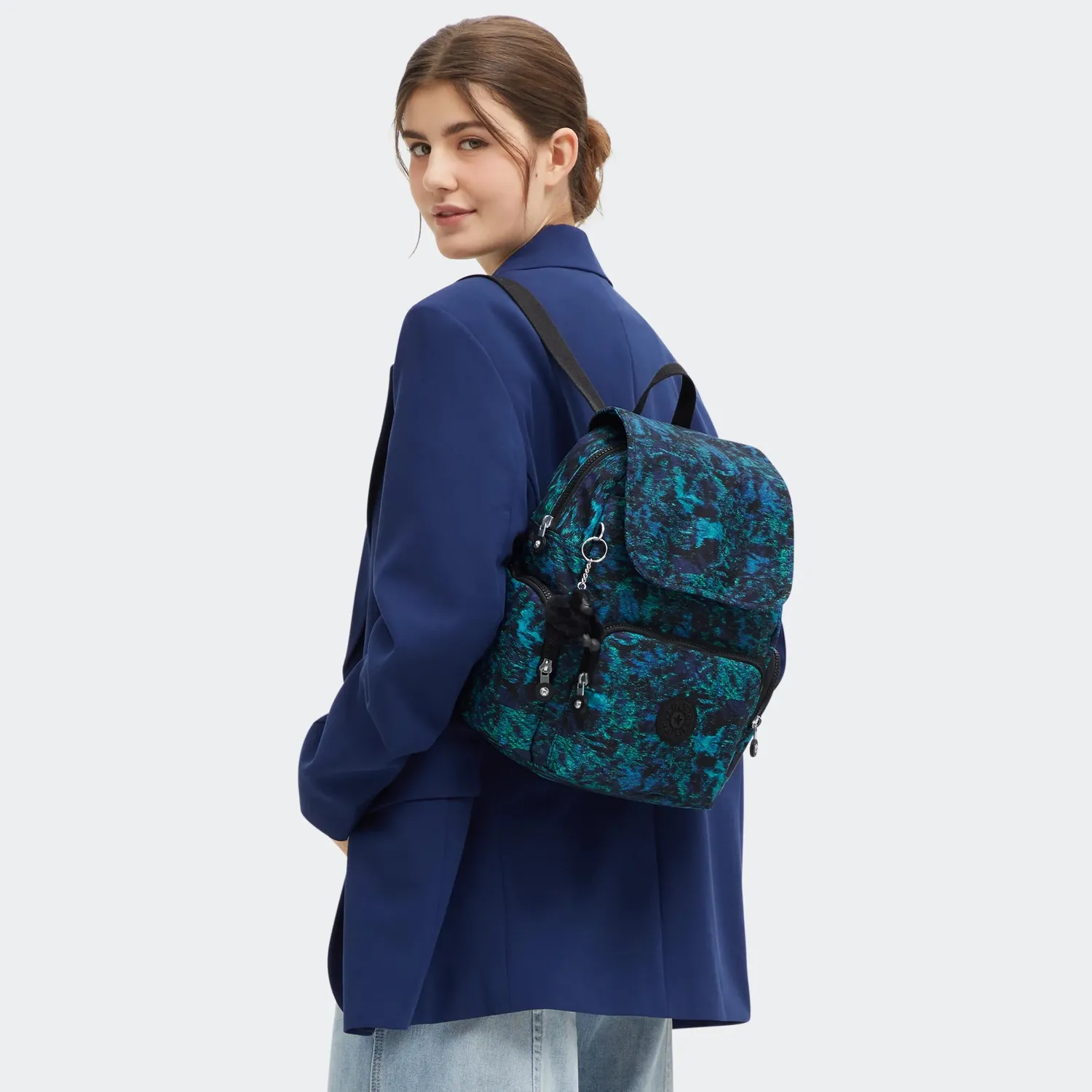 Kipling City Zip S rugzak Blending Blues klein dagelijks gebruik