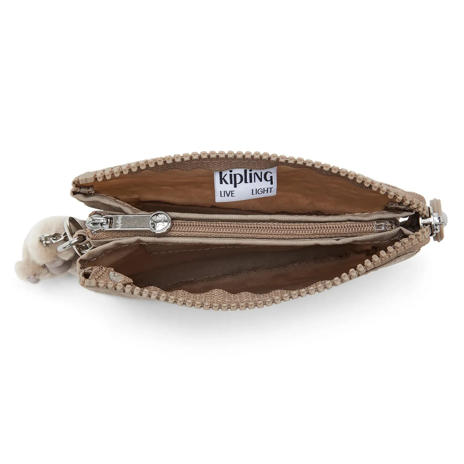 Kipling Creativity S beurs Tan Beige klein met muntvak
