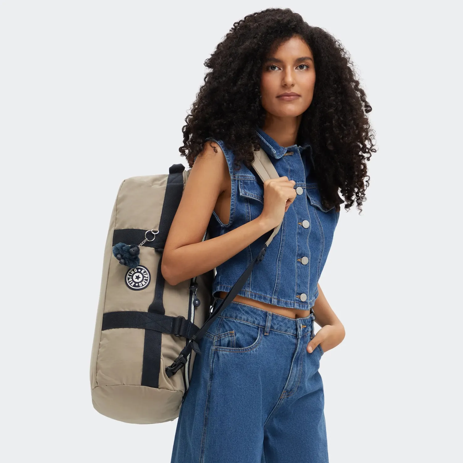 Kipling Jonis S rugzak Soft Taupe Combo Klein met laptopvak
