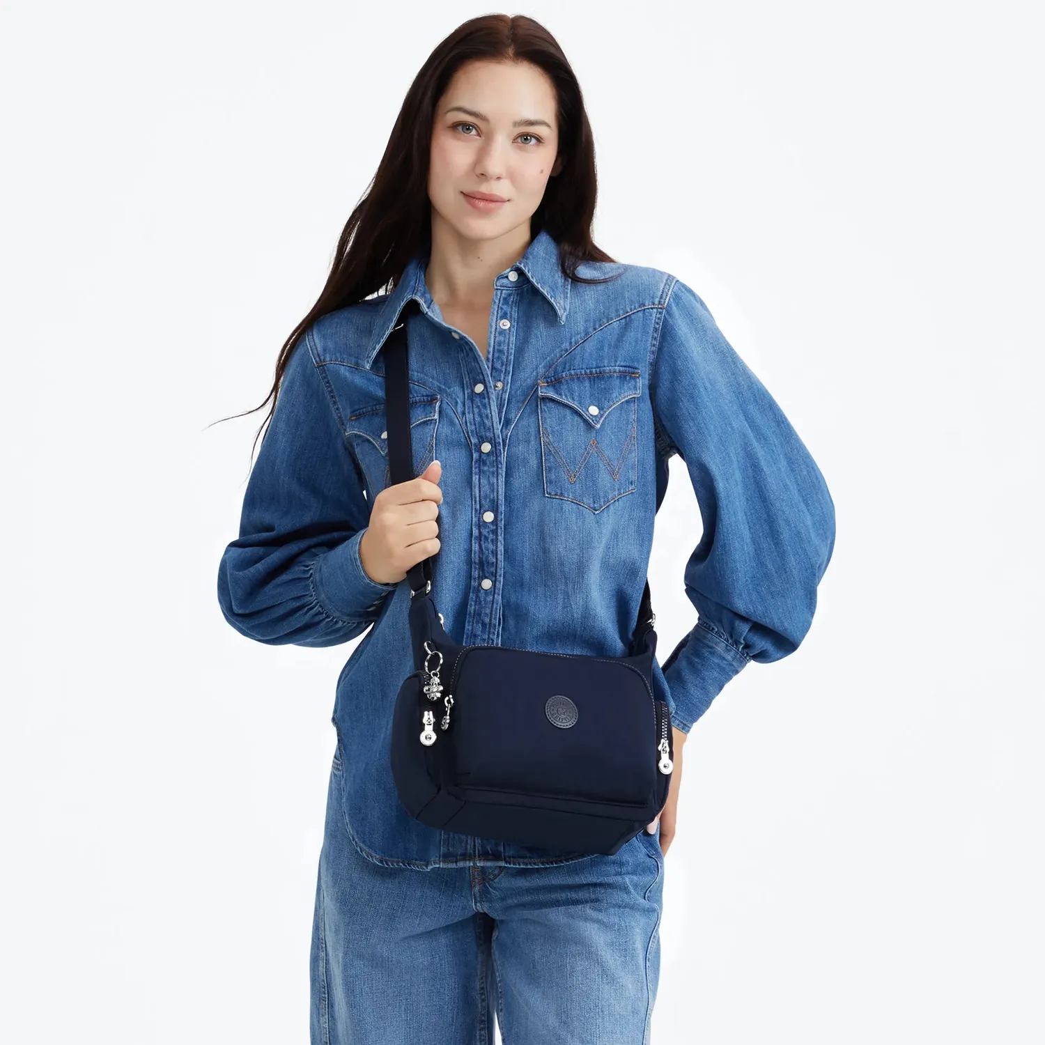 Kipling Gabb S crossbodytas Infinite Blue Medium met vakken