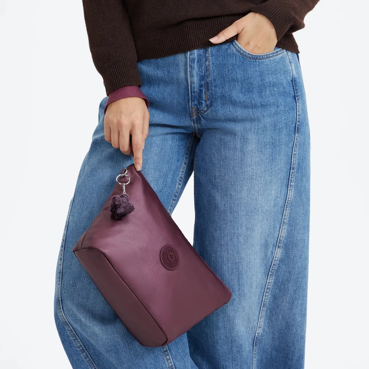 Kipling Naomi Pouch L etui groot grape wine metallic