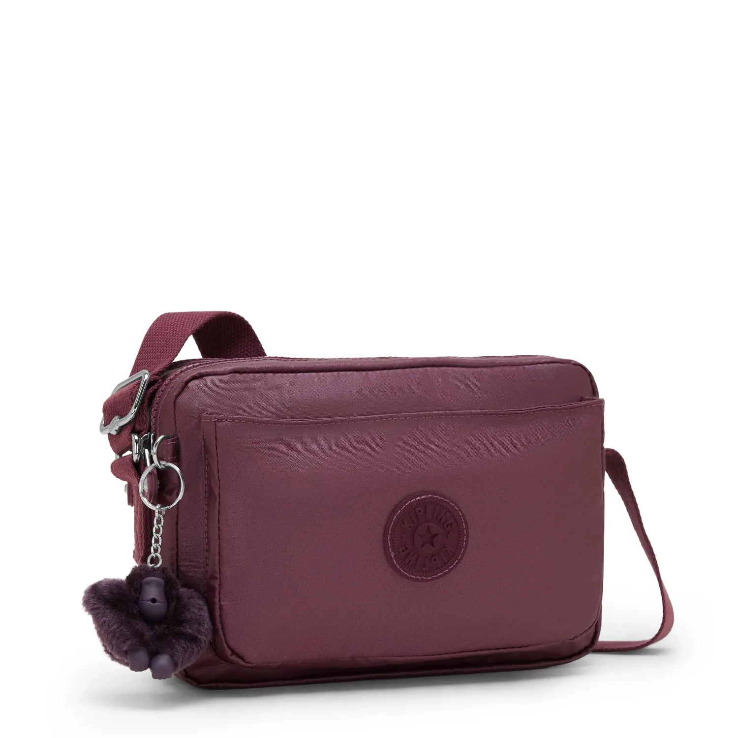 Kipling Abanu M crossbody Grape Wine Metallic glans