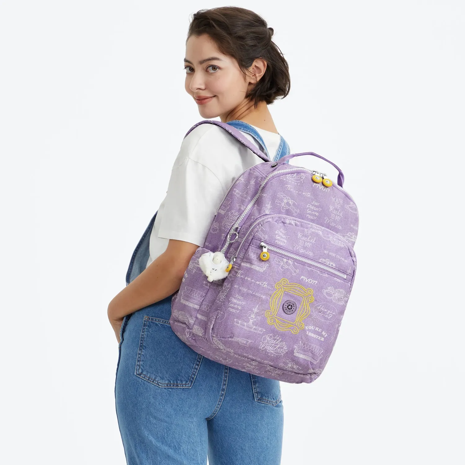 Kipling Seoul Lap rugzak Groot Framed Lilac Friends 15 inch