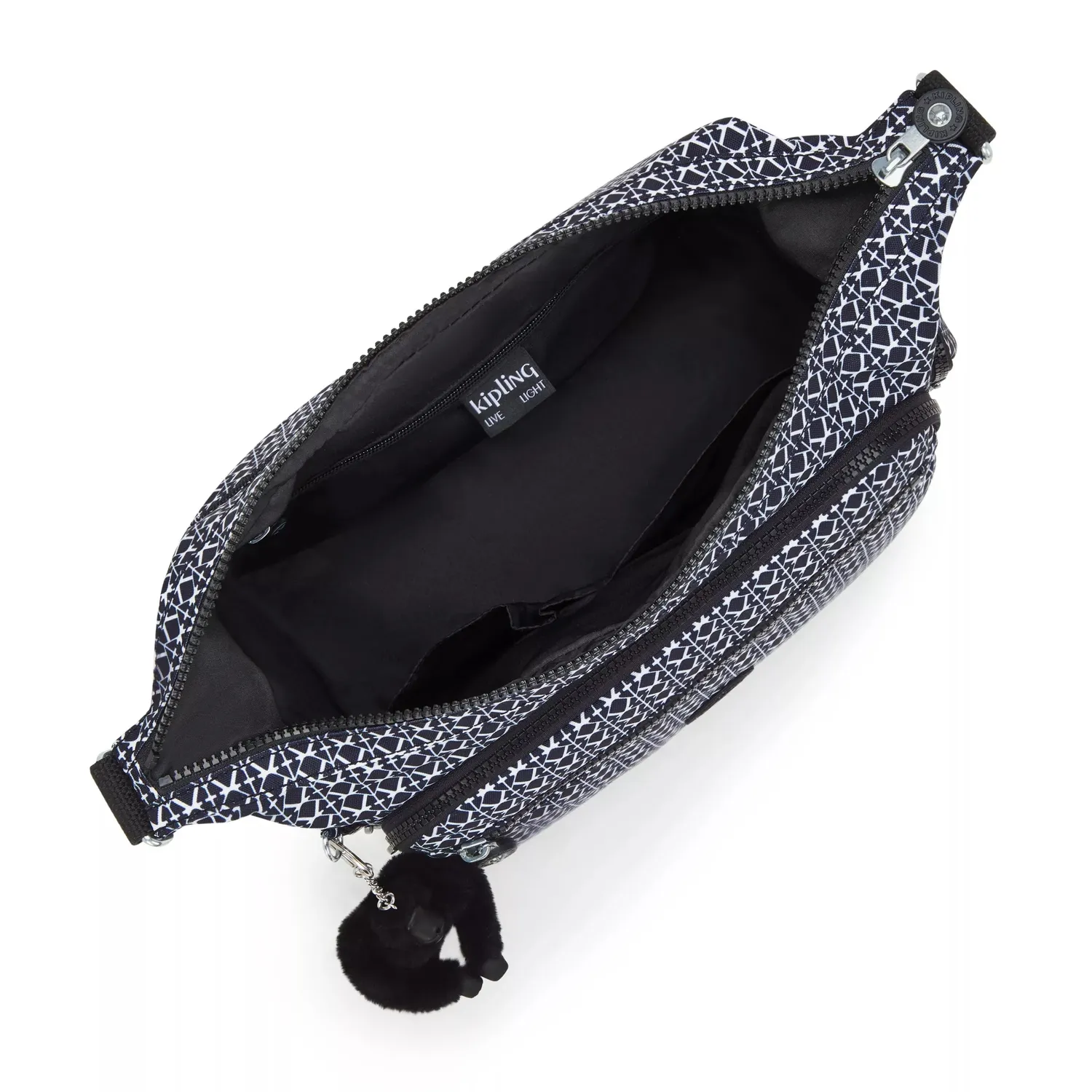 Kipling Gabbie crossbody tas Signature Print medium met vakken