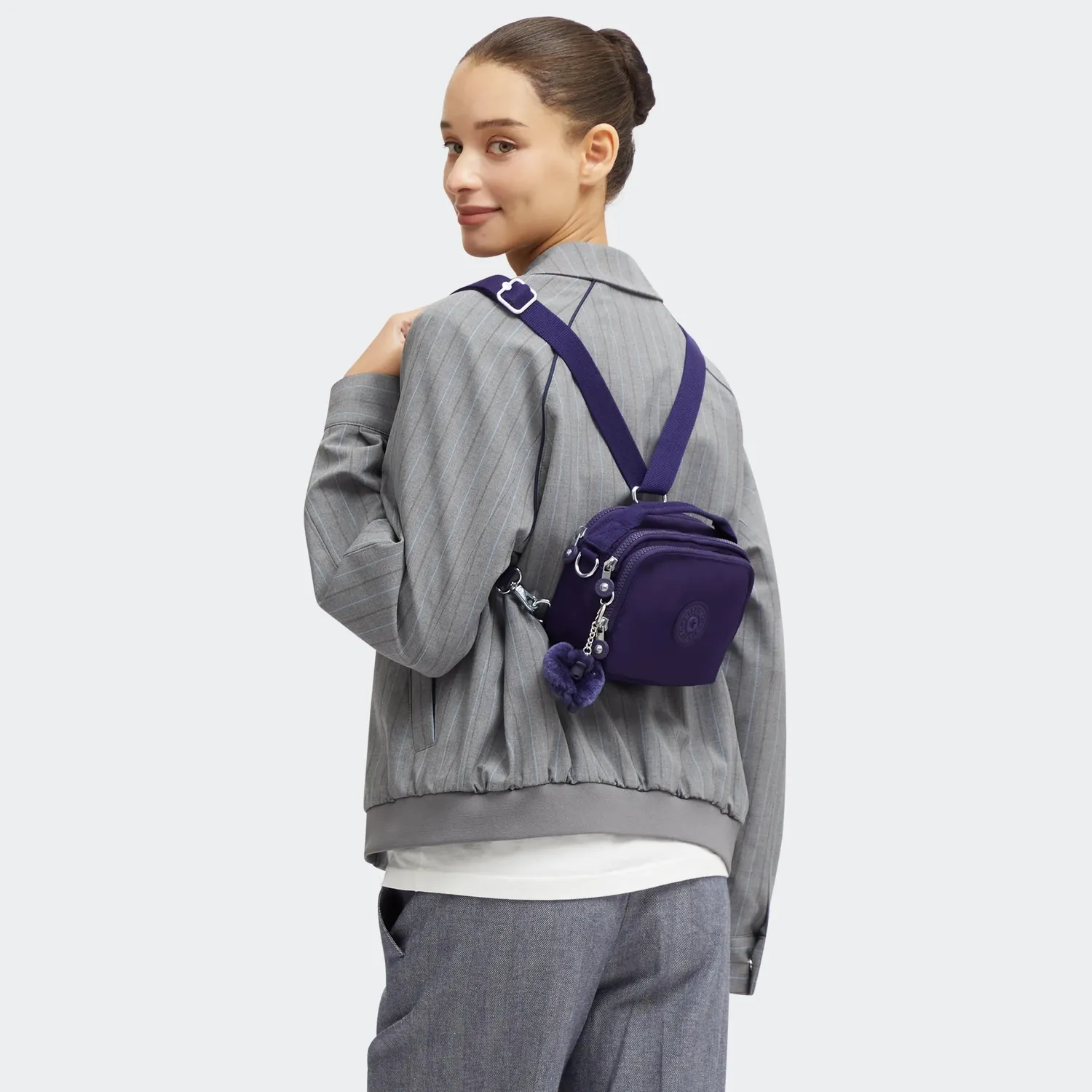 Kipling Cahir crossbody Moonlit Blue klein met ritsvakken