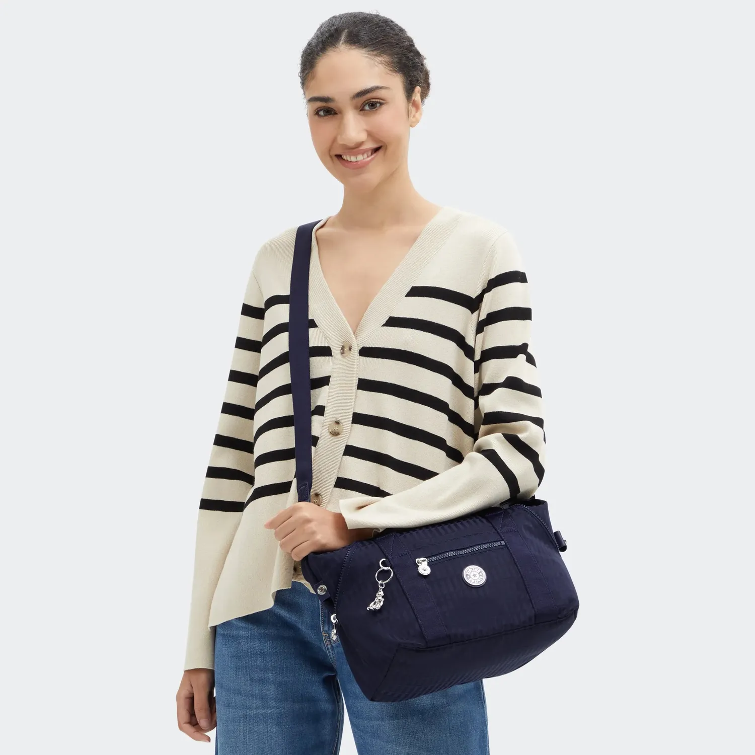 Kipling Art Mini schoudertas Night Tile Jacquard klein