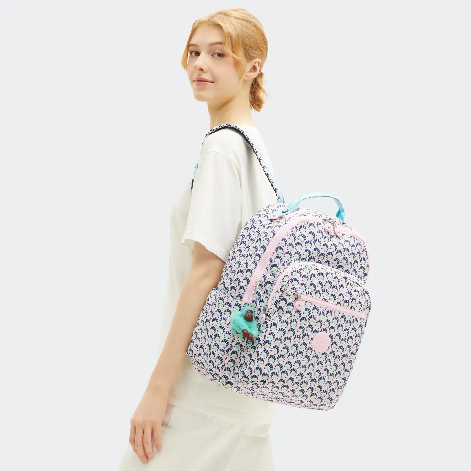 Kipling Seoul rugzak groot Geo Shell 15 inch laptopvak