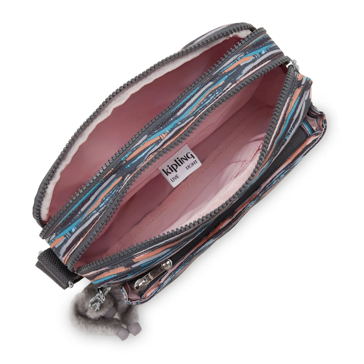 Kipling Abanu M crossbody Mineral Stripes met ritsvak