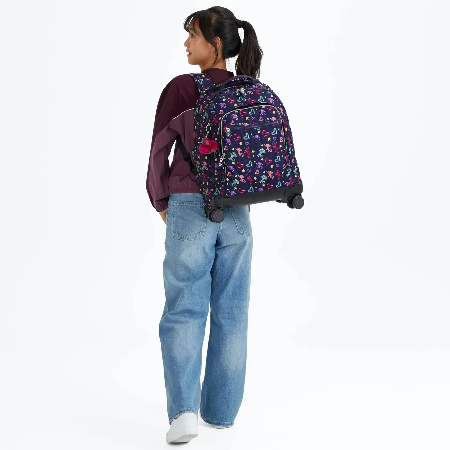 Kipling New Zea rugzak Balloon Monkey groot met wielen