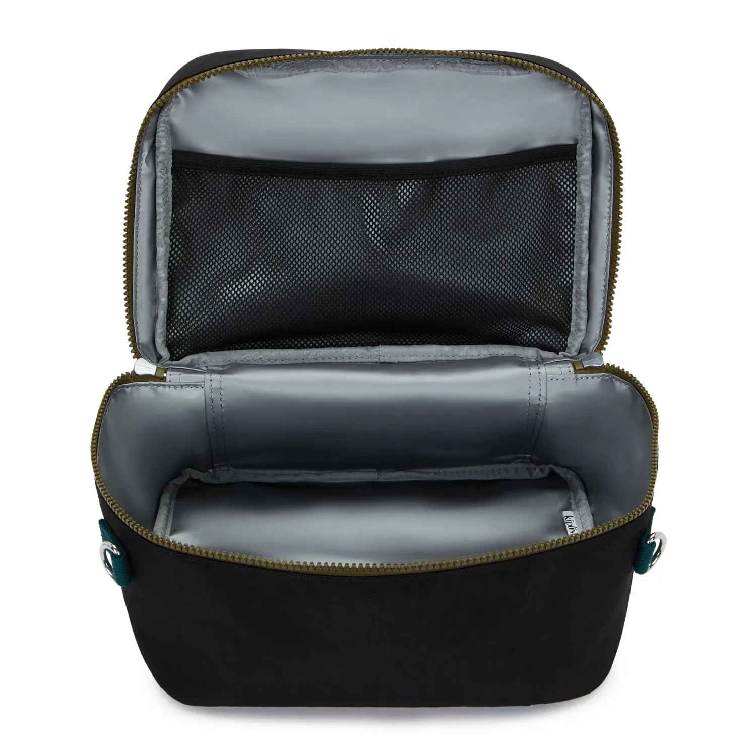 Kipling Miyo lunchtas Black Khaki Block groot geisoleerd