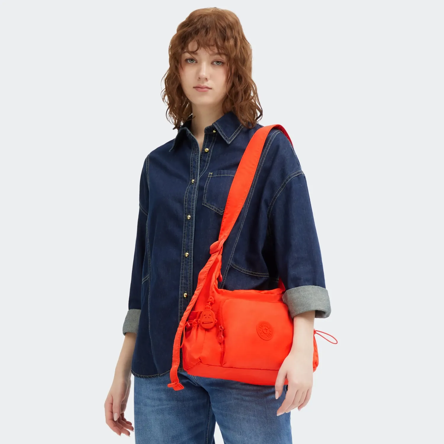 Kipling Gabb S crossbodytas Medium Open Orange met trekkoord