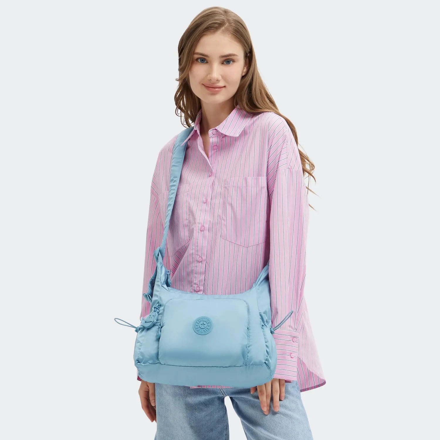 Kipling Gabb S crossbodytas Medium Sounds Blue met buitenvakken