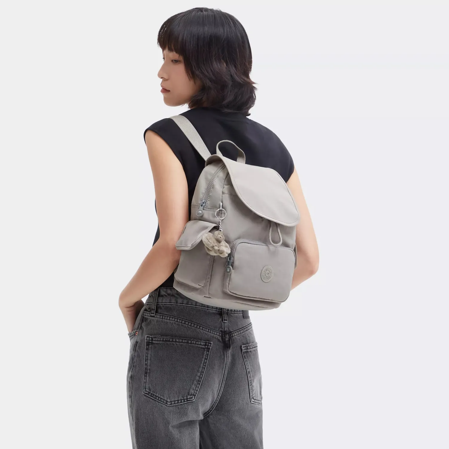 Kipling City Pack S rugzak Grey Gris klein waterafstotend