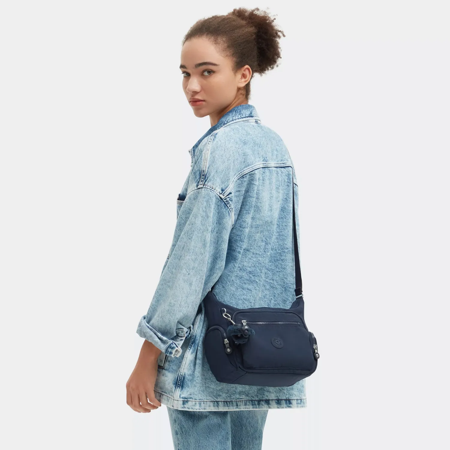 Kipling Gabbie S schoudertas Blue Bleu 2 klein verstelbaar