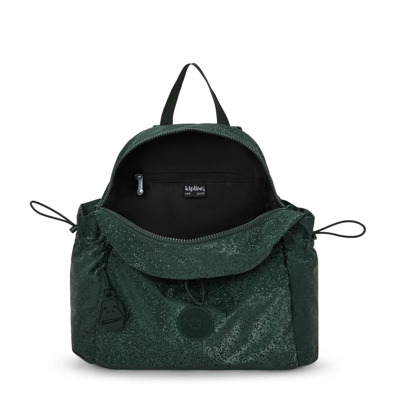 Kipling Amita rugzak Shiny Pixel Green 15 liter medium
